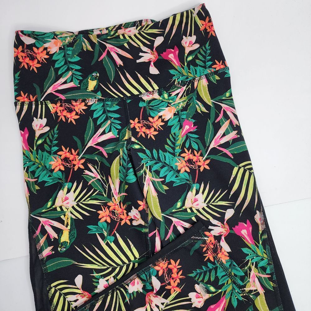 Old Navy Legging Women's Small Active Go Dry Tropical Floral Mesh - Picture 3 of 7